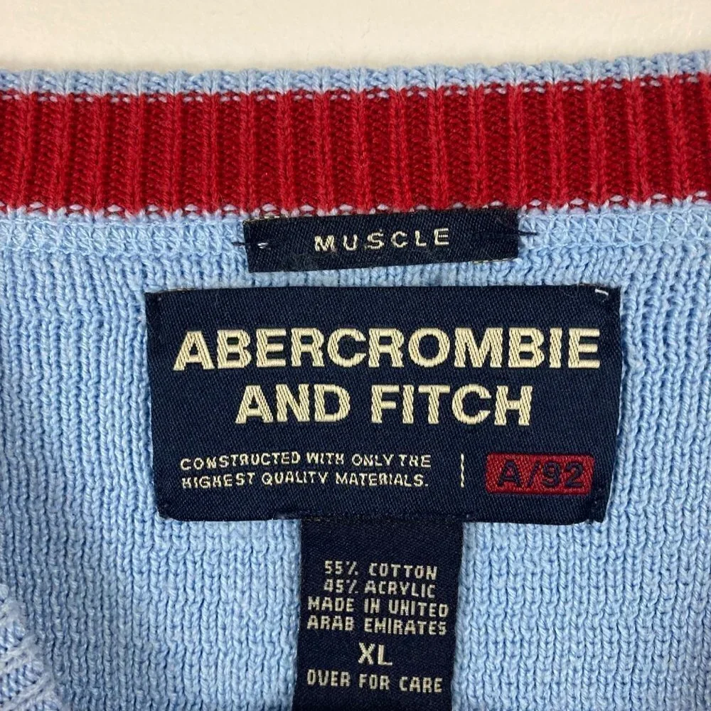 Mens Abercrombie & Fitch‎ Pullover Crewneck Sweater XL Muscle Fit